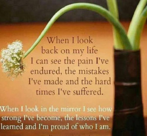 my life , I can see the pain, I have endured, the mistakes I have made ...