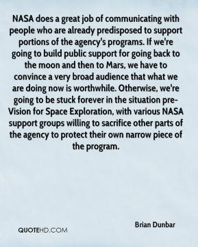 ... Space Exploration, with various NASA support groups willing to