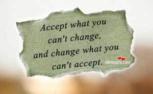 accept what you can t change and change what you can t accept unknown