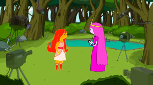 Flame Princess meets Princess Bubblegum.