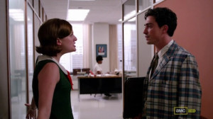 Peggy (Elizabeth Moss) and Michael (Ben Feldman)