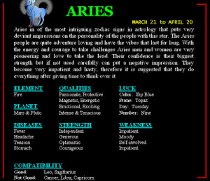 this post horoscope personality of aries zodiac sign aries image