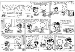 This is the first strip to exhibit Lucy's early tendency to refer to ...