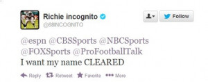 With the NFLPA clearing Incognito's involvement, the Pro Bowl guard is ...