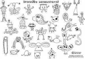 Doodle Monster Coloring Page