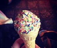 Vanilla ice cream with sprinkles