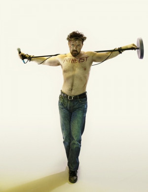 Atheist Ricky Gervais does Jesus-like pose for magazine cover