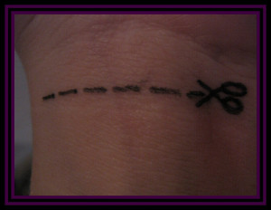 Cut along my wrist.. by unholy-lavathian