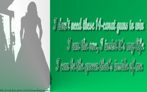 The Queen - Lady Gaga Song Lyric Quote in Text Image