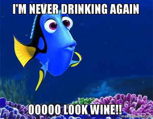 ... from nemo 5 second memory i m never drinking again ooooo look wine
