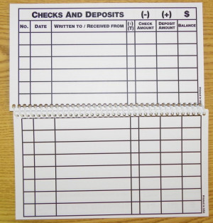 Large Printable Check Register for Checkbook