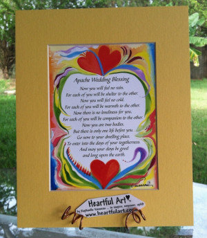 APACHE WEDDING BLESSING Quotation Poem Words Anniversary Love Wall ...
