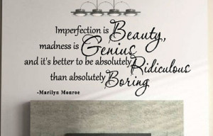 Details about IMPERFECTION IS BEAUTY MARILYN MONROE QUOTE VINYL WALL ...