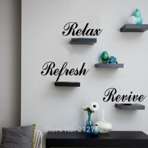 Free shipping fashion Relax Refresh Revive inspirational wall quotes ...