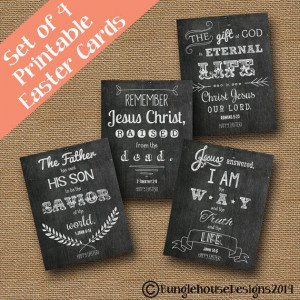 Chalkboard Easter Cards Scripture Bible by bunglehousedesigns, $12.00