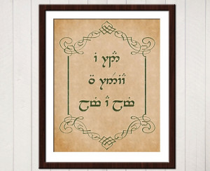 ... of the Rings Quote Poster in Sindarin Elvish 8x10. $16.00, via Etsy