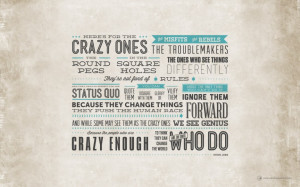 the-crazy-ones-quote-on-the-simple-blur-brown-paper-crazy-quote-about ...