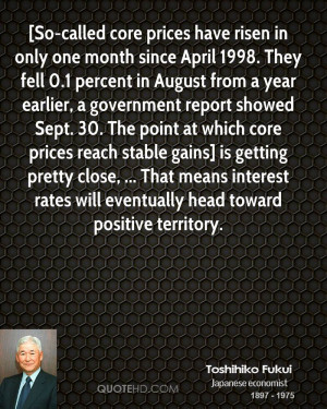 So-called core prices have risen in only one month since April 1998 ...