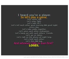 . So let's play a game. Lets sweet talk. Let's play fight. Let's talk ...