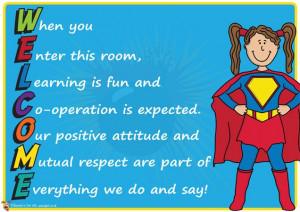 Teacher’s Pet Displays » ‘Welcome’ Superhero Themed Poster ...