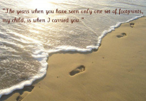 christian inspirational quotes foot prints in the sand inspirational ...