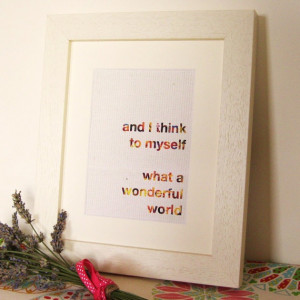 What A Wonderful World Quote Wall Art Print, £12