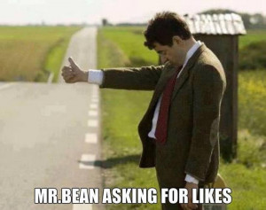 Mr. Bean Asking For Likes