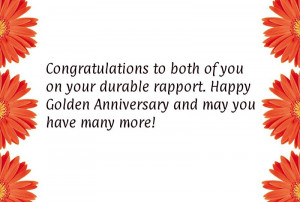 ... durable rapport. Happy Golden Anniversary and may you have many more