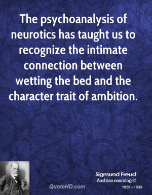 ... intimate connection between wetting the bed and the character trait of