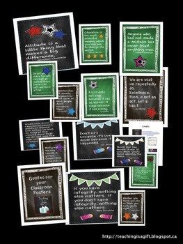 Chalkboard Style Classroom Quotes Posters