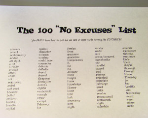 ... and assessments can be found here … 100 No Excuse Words Directions