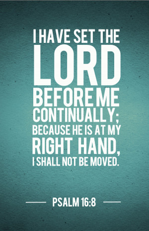 have set the Lord continually before me; because He is at my right ...