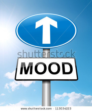 Illustration depicting a roadsign with a mood concept. Bright sunshine ...