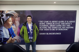 Denny stood alongside the famous Danny Blanchflower quote before the ...