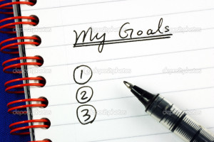 My goals list concepts of target and objective - Stock Image