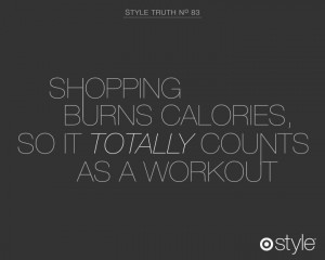 Shopping burns calories