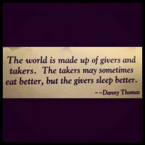 Givers and takers.