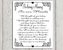Memorial table Wedding memorial sign Memorial quotes Memorial poem ...