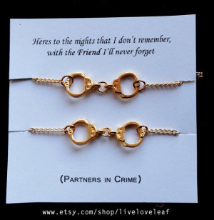 Set of 2 Gold plated Handcuffs bracelets - BFF jewelry - Best friends ...