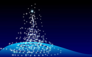 Imagem de Fundo - Árvore de Natal estilizada em tons azuis