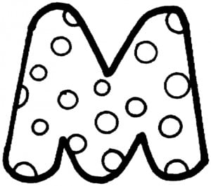 Letter M coloring page