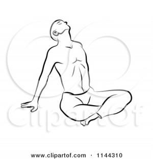 1144310-Black-And-White-Line-Drawing-Of-A-Man-Doing-Yoga-3-Poster-Art ...