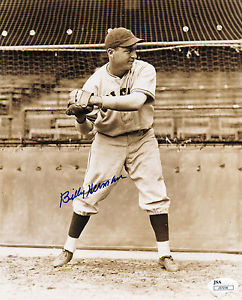 BILLY HERMAN SIGNED 8X10 B W PHOTO CUBS PIRATES JSA AUTHENTICATED