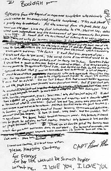 Cobain's suicide note ( full transcription ). The final phrase before ...