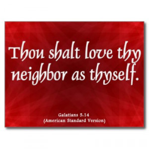 love your neighbor galatians 5 14 postcard p239568210799833258envli ...