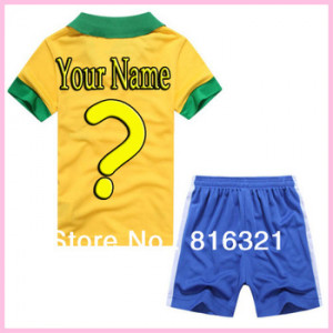 Brazil Football Cup 2013 Home Kids Shorts Shirts soccer jersey 2014 ...