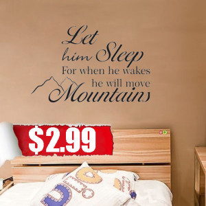 Let Him Sleep Baby Boy Will Move Mountains vinyl wall quote for home ...