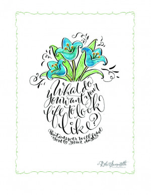 Free Printable Flower Vase saying by Debi Sementelli of Lettering Art ...