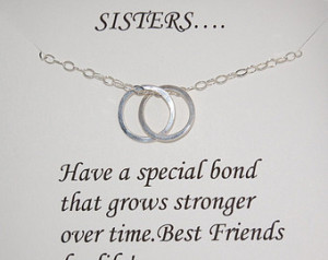 sisters necklace gift for sister linked circles necklace interlocking ...