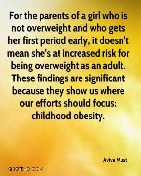 Aviva Must For the parents of a girl who is not overweight and who